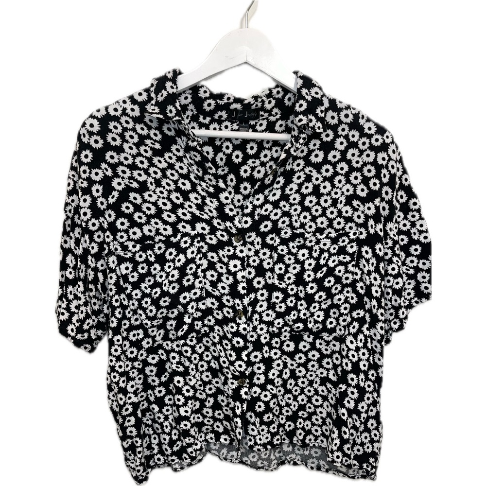 J for Justify Black and White Floral Blouse